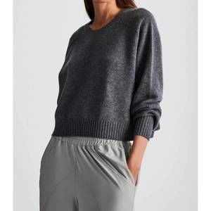 NEW IN/ONE amara cashmere long sleeve crop top in thunder